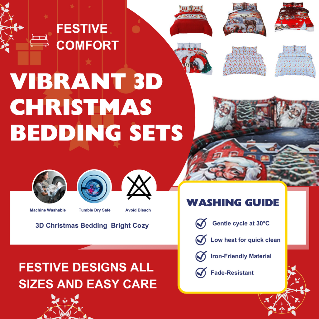 Limited Edition 3D Christmas Duvet Set | Festive, Cozy & Reversible - Cotton Haven