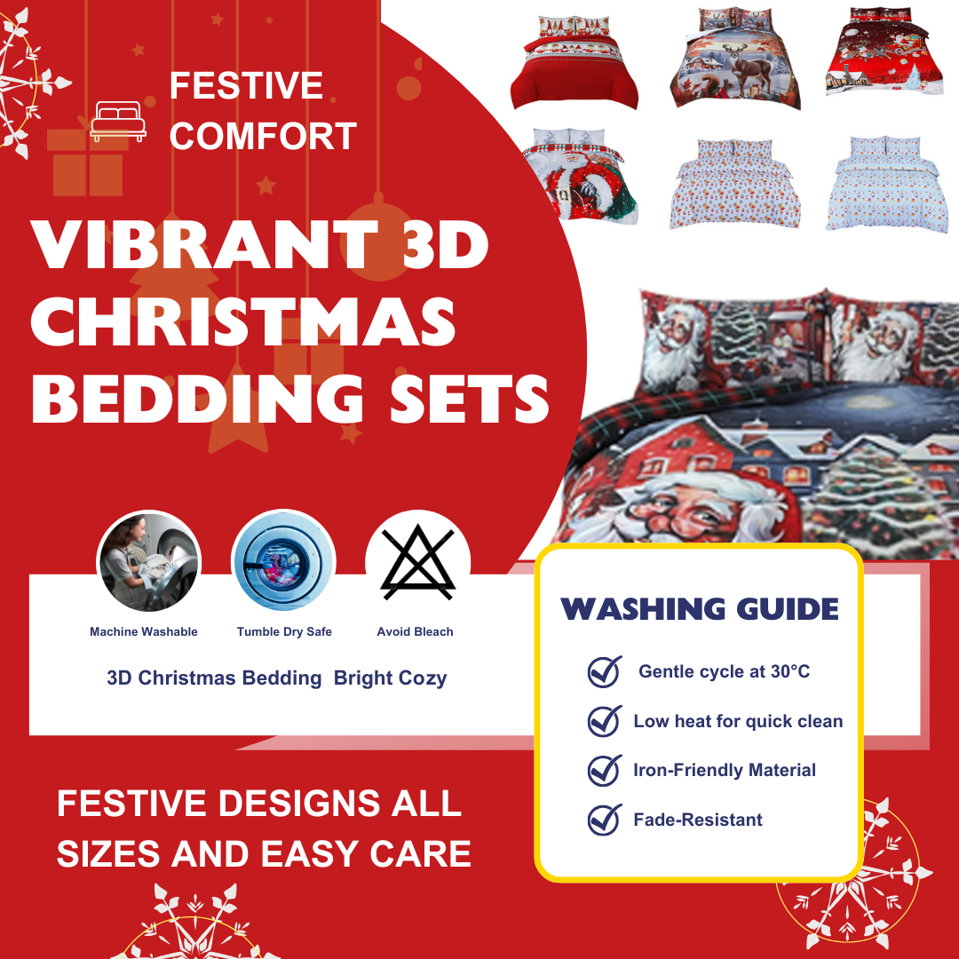 Limited Edition 3D Christmas Duvet Set | Festive, Cozy & Reversible - Cotton Haven