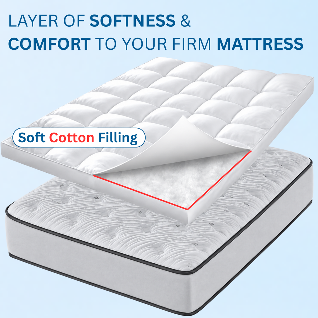 Hotel-Quality 10cm/4 Inch Mattress Topper – Ultimate Firm Foam Mattress Pad & Bed Topper – Cotton Haven