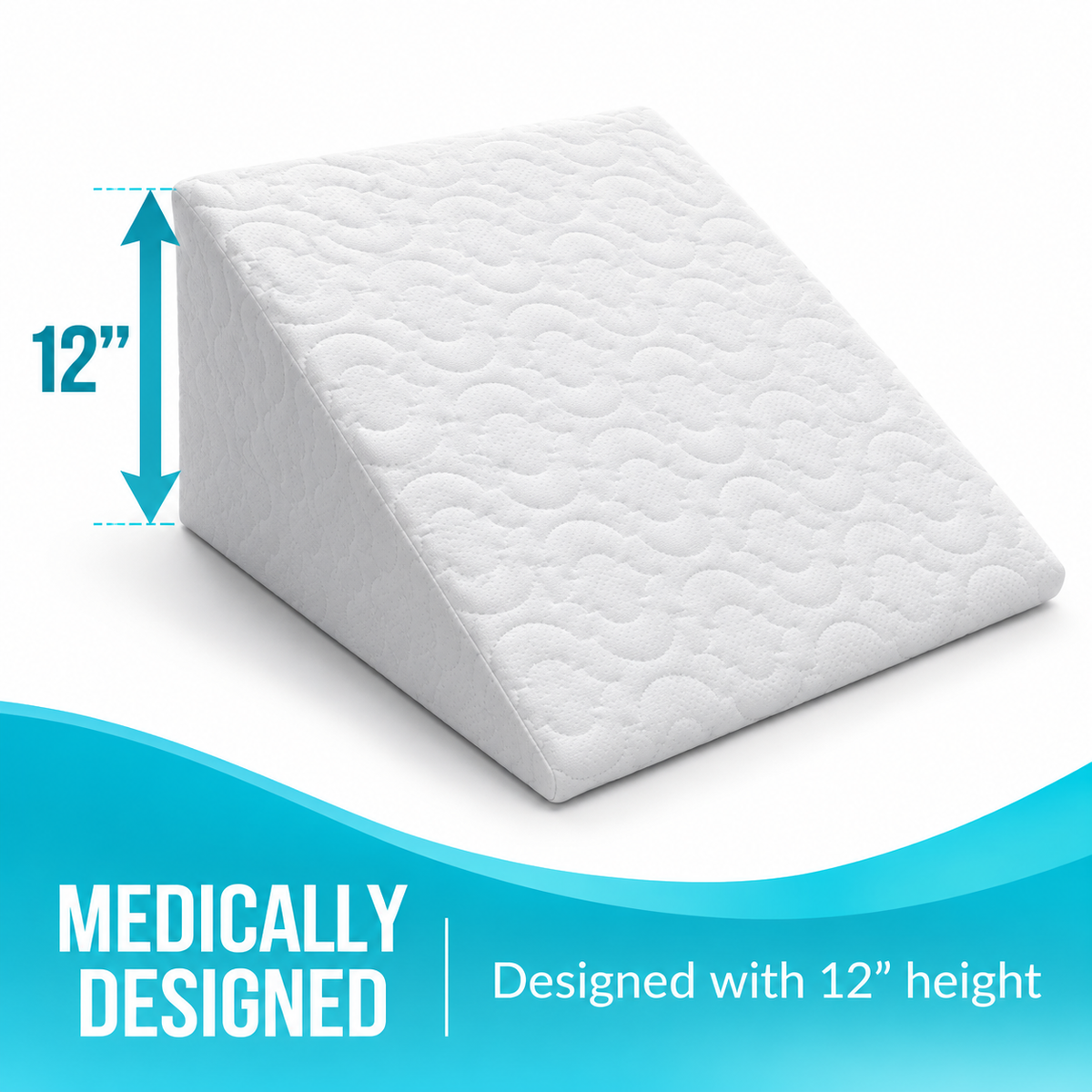 Reclining Orthopedic Hybrid Foam Wedge Pillow with Zip Cover for Superior Comfort & Support – Cotton Haven
