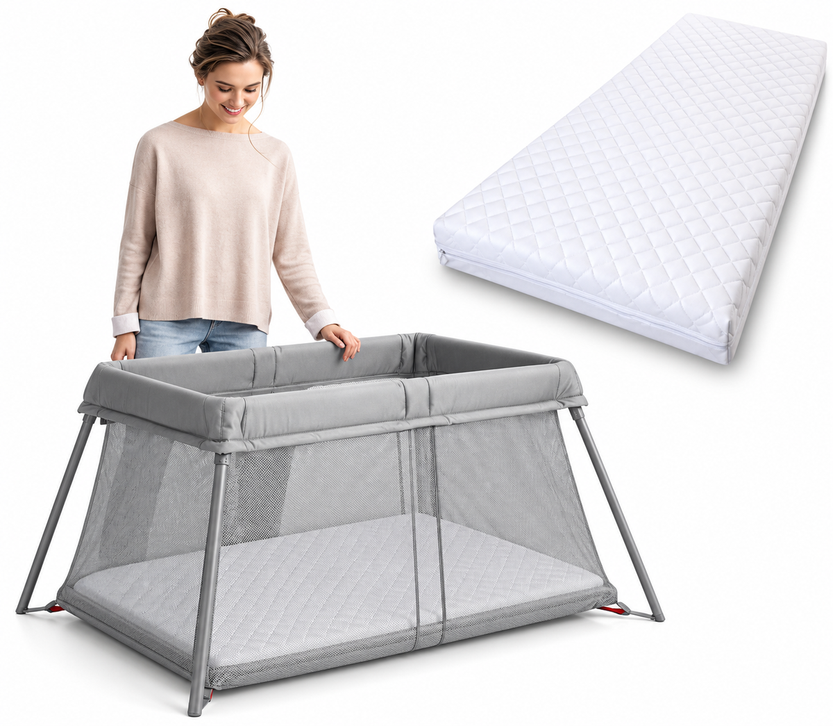 Premium Travel Cot Bed Mattress – Extra Soft, Hygienic & Versatile | Best Cot Mattress & Cot Mattress Protector for Travel, Folding & Camping Cot Setups | Fast UK Delivery – Cotton Haven