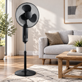 16" Electric Oscillating Pedestal Air Cooling Fan With And Without Remote Control Standing - Cotton Haven