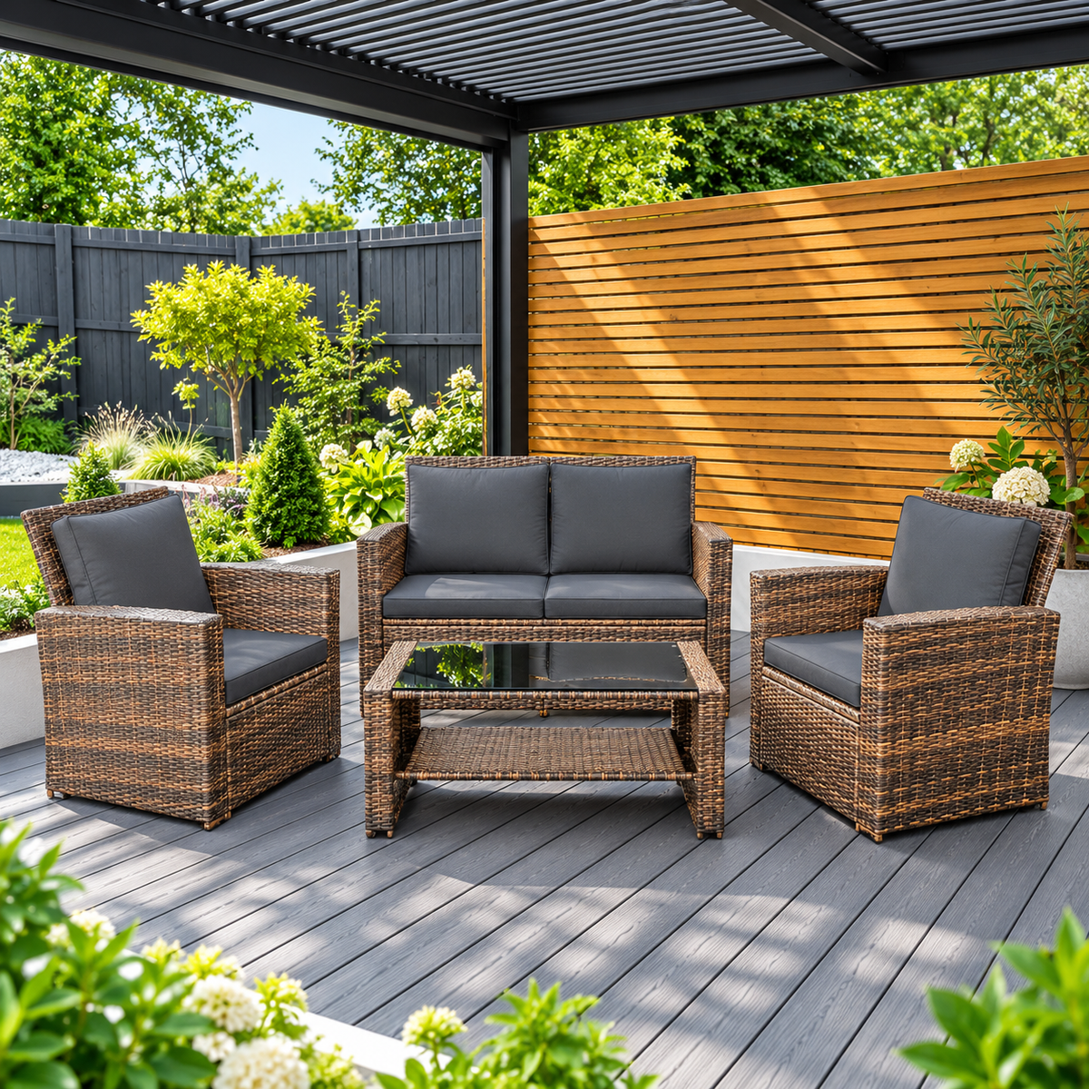 Cushion Pads for Keter Allibert California Rattan Garden Furniture Sofa Armchair - Cotton Haven