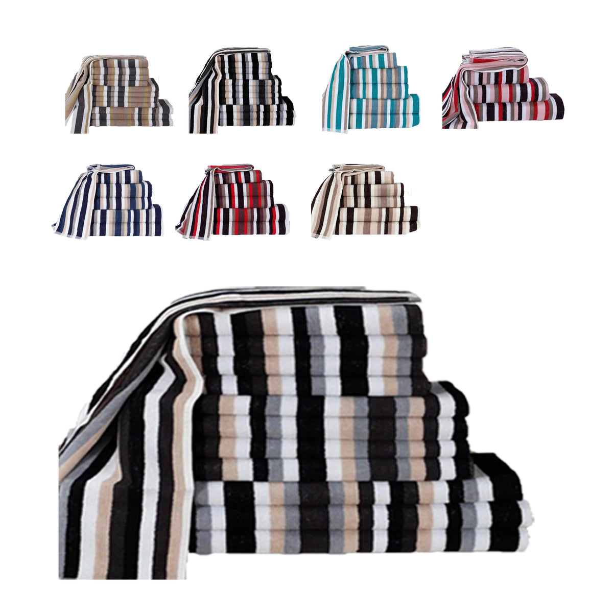 Northren Luxe Royal Victorian Stripe Bath Towel Set – 550 GSM, 100% Cotton Luxury Towels; Best Bath Towels on Sale, Inspired by Sheridan & Waffle Designs – Cotton Haven