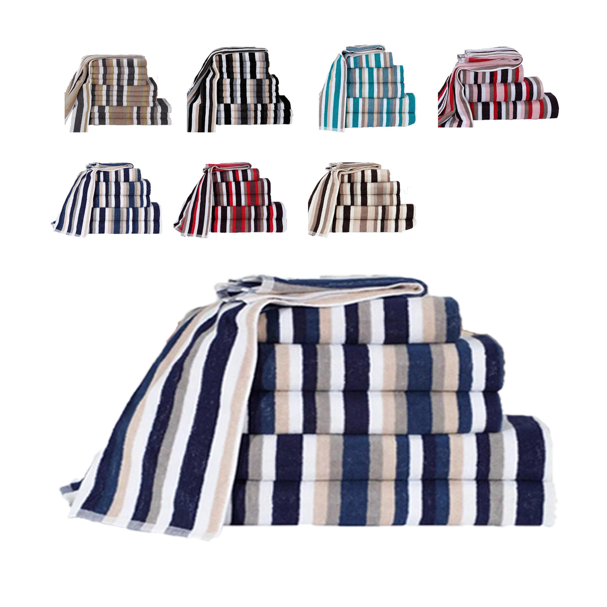 Northren Luxe Royal Victorian Stripe Bath Towel Set – 550 GSM, 100% Cotton Luxury Towels; Best Bath Towels on Sale, Inspired by Sheridan & Waffle Designs – Cotton Haven