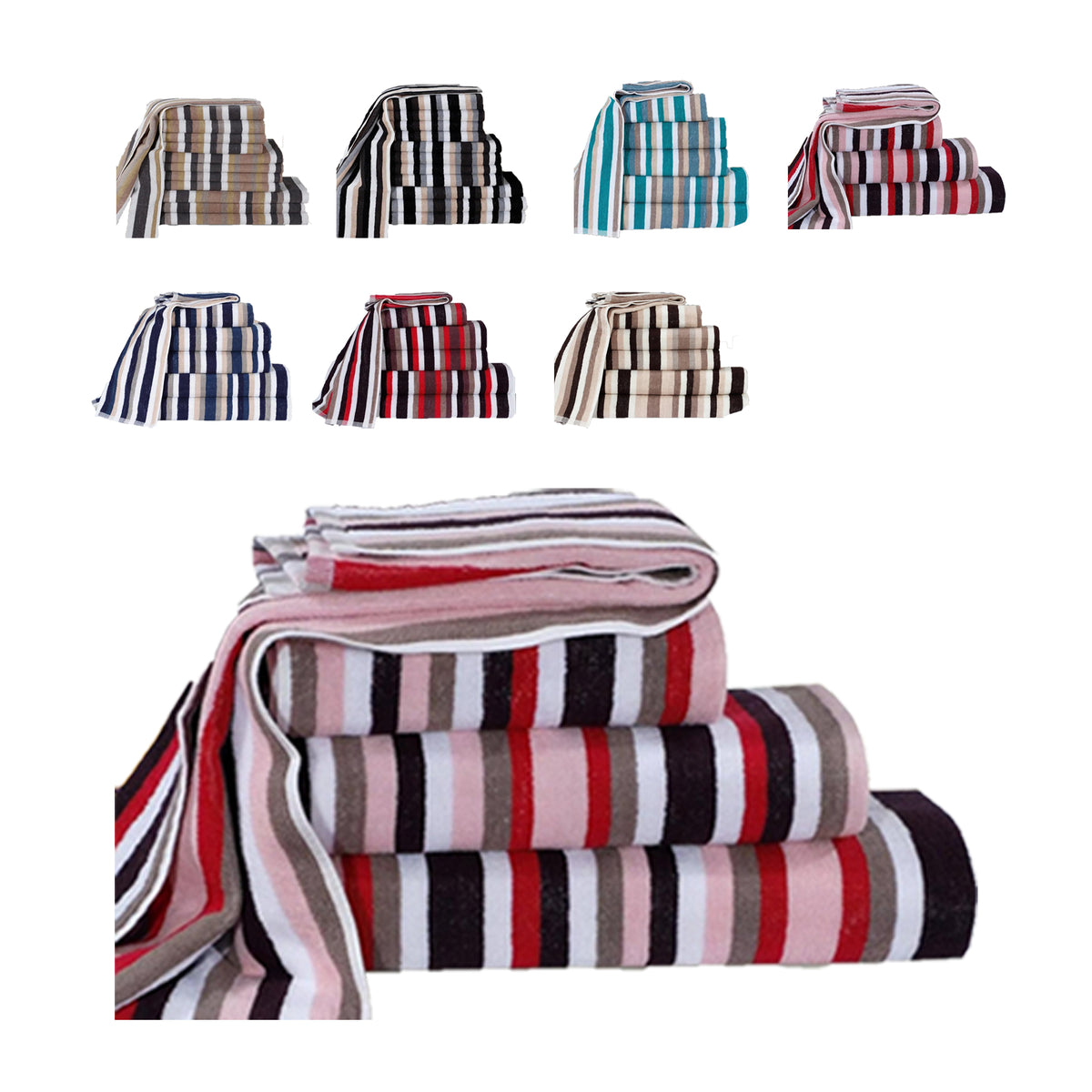 Northren Luxe Royal Victorian Stripe Bath Towel Set – 550 GSM, 100% Cotton Luxury Towels; Best Bath Towels on Sale, Inspired by Sheridan & Waffle Designs – Cotton Haven